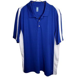 PGA Tour Pro Series Men's Golf Polo Shirt Size XXL Royal Blue White Color Block